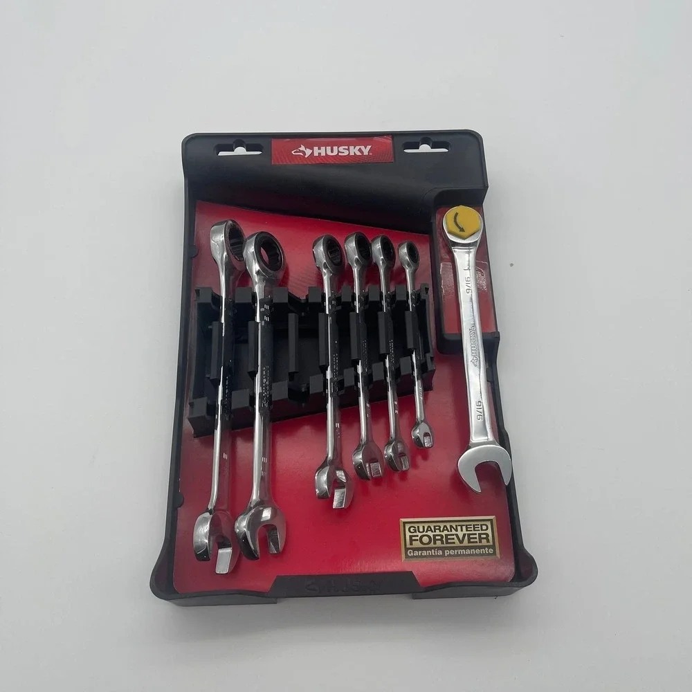 Husky 7-Piece SAE Ratcheting Combination Wrench Set